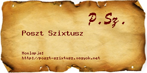 Poszt Szixtusz névjegykártya